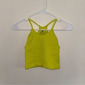 Free People Happiness Runs Crop Tank Neon Yellow XS/S